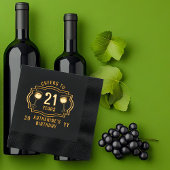 応援から21年ワイングラス誕生日名 箔ナプキン