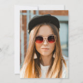 応援から21年金ゴールド白成人誕生日写真 招待状 (裏面)