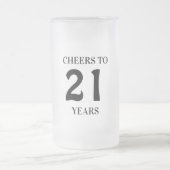 応援から21年間の霜取りビールグラス フロストグラスビールジョッキ (中央)