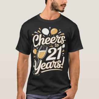 応援から21年 – 21歳の誕生日お祝い Tシャツ