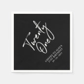 応援から21 |モダン大人21歳の誕生日パーティー スタンダードカクテルナプキン (正面)