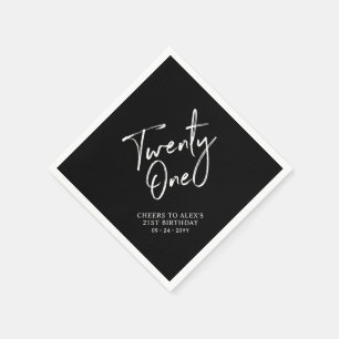応援から21  モダン大人21歳の誕生日パーティー スタンダードカクテルナプキン