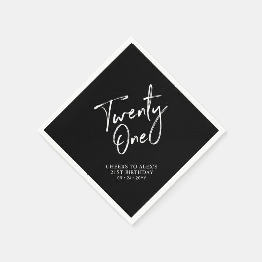 応援から21 |モダン大人21歳の誕生日パーティー スタンダードカクテルナプキン (角)