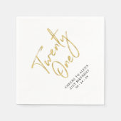 応援から21 |モダン大人21歳の誕生日パーティーN スタンダードカクテルナプキン (正面)