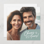 応援から25周年パーティーお祝い 招待状 (正面/裏面)