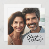 応援から25周年パーティーお祝い 招待状 (正面/裏面)