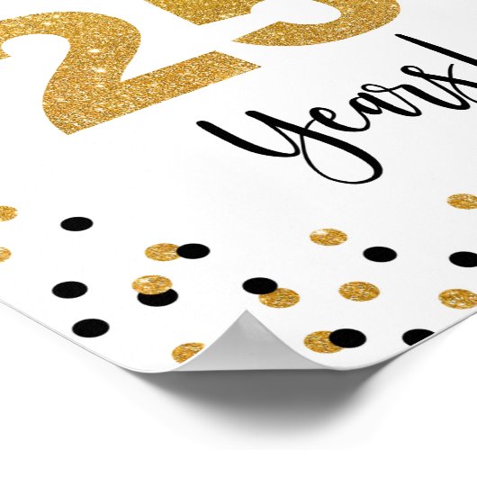 応援から25年の記念日または誕生日への署名 ポスター (角)