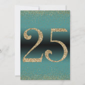 応援から25年サプライズ誕生日パーティー、ティール(緑がかった色) 招待状 (裏面)