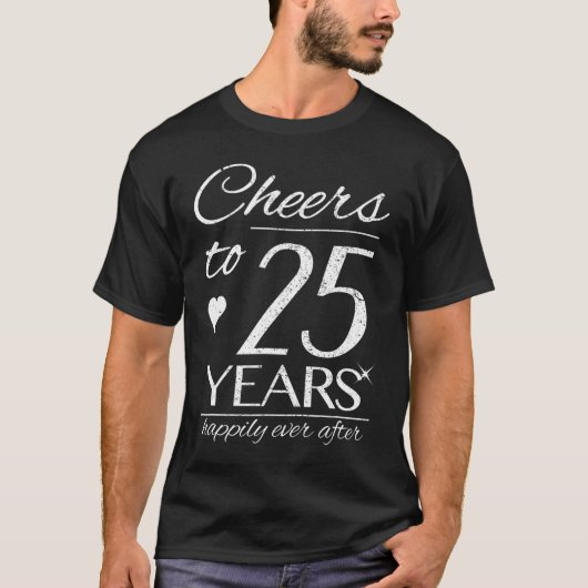 応援から25年結婚した間のカッ結婚プル25's An Tシャツ (正面)