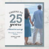 応援から25年結婚記念パーティー ワインラベル (シングルラベル)