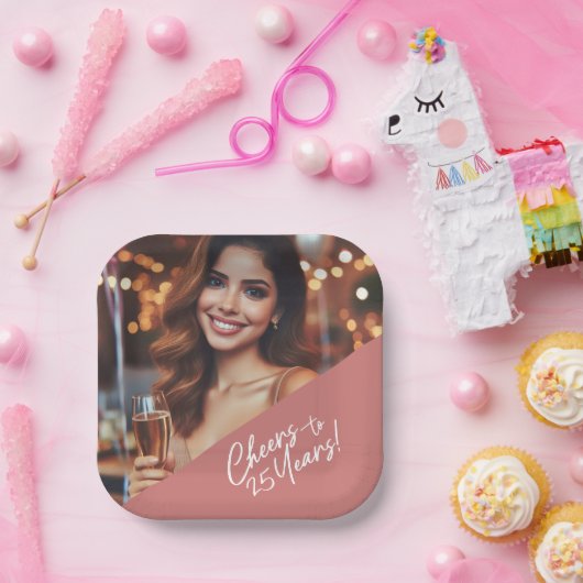 応援から25歳の誕生日パーティーお祝い ペーパープレート (パーティー)