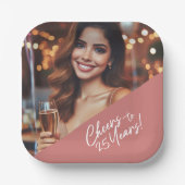 応援から25歳の誕生日パーティーお祝い ペーパープレート (正面)