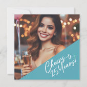 応援から25歳の誕生日パーティーお祝い 招待状 (正面)