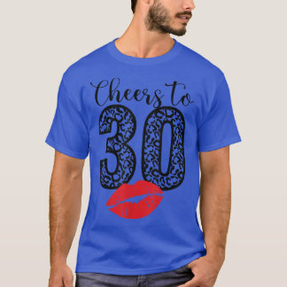 応援から30年リップハッピーバースデーレオパードBor Tシャツ