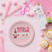 応援から30年ワインをテーマにしたかわいいスタイル ペーパープレート (パーティー)