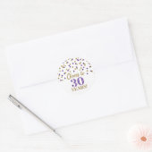 応援から30年誕生日紫金ゴールド紙吹雪 ラウンドシール (封筒)