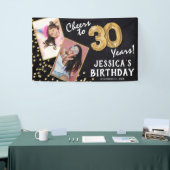 応援から30年金ゴールドバルーン2フォト誕生日 横断幕 (トレードショー)