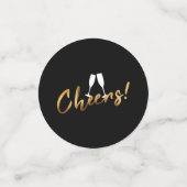 応援から30年金ゴールドブラック大人誕生日写真 コンフェッティ (スモール正面)