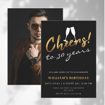 応援から30年金ゴールドブラック大人誕生日写真