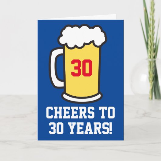 応援から30年間のビール誕生日(内空白の部) カード (正面)
