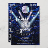 応援から30年Glam Discoレトロ写真誕生日 招待状 (正面/裏面)