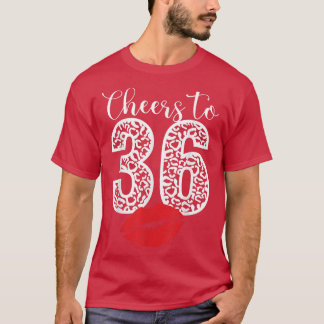応援から36年リップハッピーバースデーレオパードBor Tシャツ