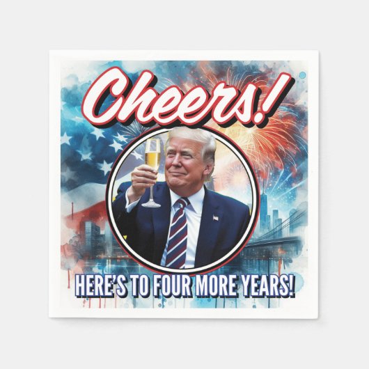 応援から4年後の就任式パーティーNapkin スタンダードカクテルナプキン (正面)