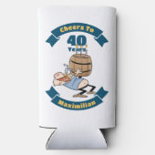 応援から40年のビールおもしろい誕生日漫画 スリム缶クーラー (裏面)