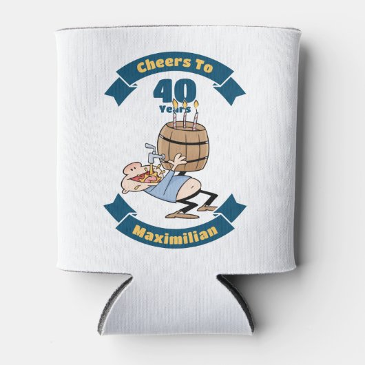 応援から40年のビールおもしろい誕生日漫画 缶クーラー (正面)