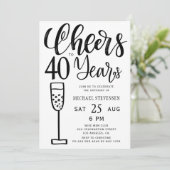 応援から40年の白黒の誕生日パーティー 招待状 (スタンド正面)