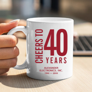 応援から40年の記念日 コーヒーマグカップ