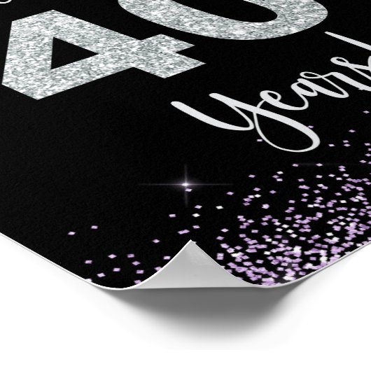 応援から40年の誕生日または記念日への署名 ポスター (角)