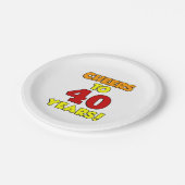 応援から40年カラフル間のパーティー紙プレート ペーパープレート (アングル)