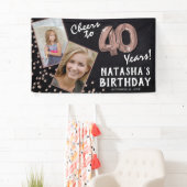 応援から40年バラ金ゴールド2写真誕生日 横断幕 (インサイチュ)