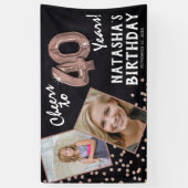 応援から40年バラ金ゴールド2写真誕生日 横断幕 (縦)