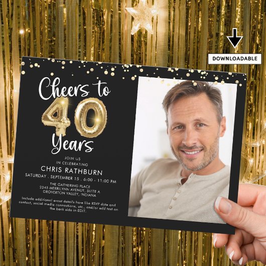 応援から40年フォトスクリプトバルーン紙吹雪 招待状