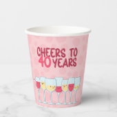 応援から40年ワインをテーマにしたかわいいスタイル 紙コップ (正面)