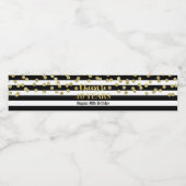 応援から40年金ゴールドブラックストライプ誕生日 ペットボトルラベル (シングルラベル)