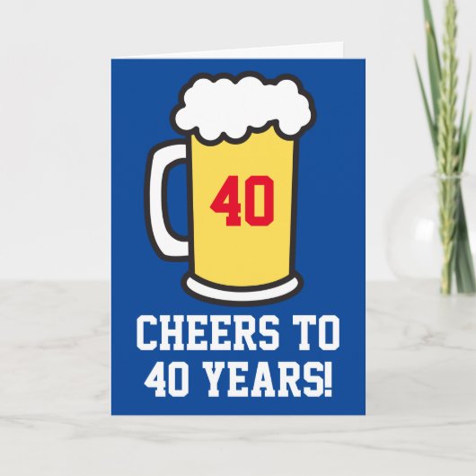 応援から40年間のビール誕生日(内空白の部) カード (正面)