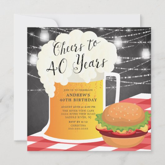 応援から40年間の誕生日招待状 招待状 (正面)