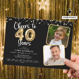 応援から40年2写真スクリプトバルーン紙吹雪 招待状