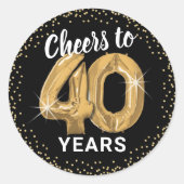 応援から40歳の大人誕生日 ラウンドシール (正面)