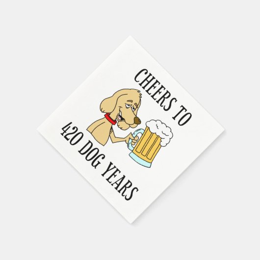 応援から420ドッグ年60誕生日 スタンダードカクテルナプキン (角)
