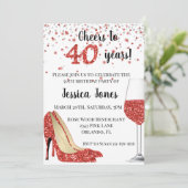 応援から440年レッドグリッターワインヒール 招待状 (スタンド正面)