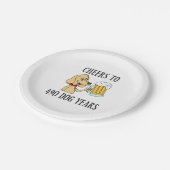 応援から490ドッグ年70番目の誕生日紙プレート ペーパープレート (アングル)