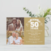 応援から50周年結婚の2枚の写真 招待状 (スタンド正面)