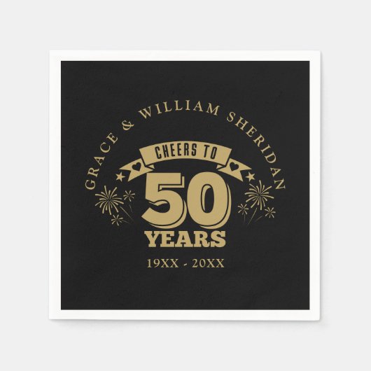 応援から50周年結婚まで スタンダードカクテルナプキン (正面)