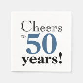 応援から50年おもしろいレトロ石板azure blue カッコいい スタンダードカクテルナプキン (正面)