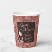 応援から50年のバラ金ゴールド誕生日 紙コップ (裏面)