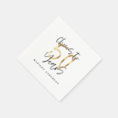 応援から50年のブラックと金ゴールドまでスタイリッシュ スタンダードカクテルナプキン (角)